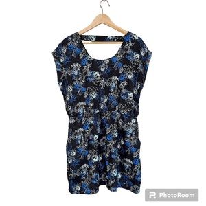 Candie’s Blue Floral Mini Dress | Lightweight Unlined Pull On Dress